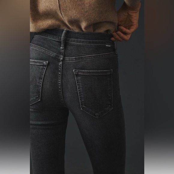 Mother Mid Rise Dazzler in The Night Is Watching 27 Stretch Black Gray Denim - Picture 6 of 16